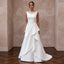 Petite Pure White Mikado Silk Bateau Neckline A - Line Wedding Dress - Apparel & Accessories > Clothing > Wedding & Bridal Party Dresses > Wedding Dresses - Mignonette Bridal