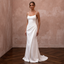 Petite Satin Sheath Wedding Dress with Spaghetti Straps - Apparel & Accessories > Clothing > Wedding & Bridal Party Dresses > Wedding Dresses - Mignonette Bridal