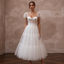 Playful White Tulle Tea-Length Dress for Rehearsal Dinner