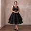 Plus Size Black Lace Illusion Bodice Fit - and - Flare Cocktail Dress - Apparel & Accessories > Clothing > Wedding & Bridal Party Dresses > Wedding Dresses - Mignonette Bridal