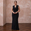 Plus Size Black Stretch Crepe Tailored Tuxedo Wrap Dress