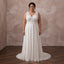 Plus Size Boho Lace Wedding Dress with Open Back
