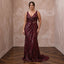 Plus Size Burgundy Sequin Wrap Dress for Holiday Banquet