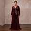 Plus Size Burgundy Velvet Wrap Maxi Dress for Winter Formal Event - Apparel & Accessories > Clothing > Wedding & Bridal Party Dresses > Wedding Dresses - Mignonette Bridal