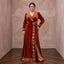 Plus Size Burnt Orange Velvet Wrap Maxi Dress for Autumn Banquet - Apparel & Accessories > Clothing > Wedding & Bridal Party Dresses > Wedding Dresses - Mignonette Bridal