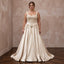 Plus Size Champagne Duchess Satin Basque Waist Grandmillennial Wedding Gown