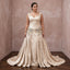 Plus Size Champagne Duchess Satin Drop Waist Grandmillennial Gown