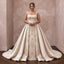 Plus Size Champagne Mikado Silk Ball Gown with Detachable Overskirt