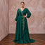 Plus Size Emerald Green Chiffon Faux Wrap Long Sleeve Prom Dress - Apparel & Accessories > Clothing > Wedding & Bridal Party Dresses > Wedding Dresses - Mignonette Bridal