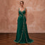 Plus Size Emerald Green Chiffon Faux Wrap Maxi Dress