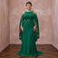 Plus Size Emerald Green Matte Crepe Cold Shoulder Evening Dress