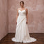 Plus Size Ivory Chiffon Draped Bodice A-Line Beach Bridal Gown