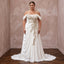 Plus Size Ivory Chiffon Off-the-Shoulder Grecian Destination Gown