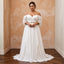Plus Size Ivory Chiffon Off-the-Shoulder Grecian Destination Gown