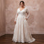 Plus Size Lace A - Line Wedding Dress with Long Sleeves - Apparel & Accessories > Clothing > Wedding & Bridal Party Dresses > Wedding Dresses - Mignonette Bridal