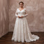 Plus Size Lace A-Line Wedding Dress with Long Sleeves