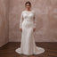 Plus Size Lace Sheath Wedding Dress with Long Sleeves - Apparel & Accessories > Clothing > Wedding & Bridal Party Dresses > Wedding Dresses - Mignonette Bridal
