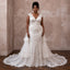 Plus Size Lace Wedding Gown with Detachable Train