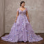 Plus Size Lilac Purple Tulle Embellished Ball Gown for Spring Gala