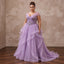 Plus Size Lilac Purple Tulle Ruffled A-Line Ball Gown for Spring Gala