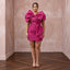 Plus Size Magenta Pink Organza Oversized Bow Mini Dress for Bachelorette - Apparel & Accessories > Clothing > Wedding & Bridal Party Dresses > Wedding Dresses - Mignonette Bridal