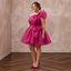 Plus Size Magenta Pink Organza Oversized Bow Mini Party Dress