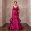 Plus Size Magenta Pink Taffeta Ruched Bodice Mermaid Gown