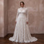 Plus Size Modest Lace Wedding Dress with High Neck