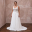 Plus Size Pure White Lace Bodice Chiffon Skirt A-Line Gown