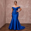 Plus Size Royal Blue Silk Mikado Basque Waist Trumpet Gown