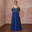 Plus Size Sapphire Blue Chiffon Cold Shoulder Flowing Maxi Dress