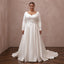 Plus Size Satin Wedding Dress with Long Sleeves
