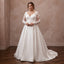 Plus Size Satin Wedding Dress with Long Sleeves and A-Line Silhouette