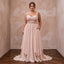 Plus Size Soft Blush Chiffon Empire Waist Flowing Beach Dress
