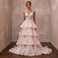 Plus Size Soft Blush Organza Tiered Ruffle Skirt A - Line Dress - Apparel & Accessories > Clothing > Wedding & Bridal Party Dresses > Wedding Dresses - Mignonette Bridal