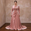 Plus Size Soft Blush Velvet Draped Bodice Winter Wedding Dress - Apparel & Accessories > Clothing > Wedding & Bridal Party Dresses > Wedding Dresses - Mignonette Bridal