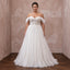 Plus Size Soft White Tulle A-Line Gown with Detachable Off-the-Shoulder Sleeves