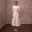 Polished Cream Crepe Tea - Length Dress for City Hall Wedding - Apparel & Accessories > Clothing > Wedding & Bridal Party Dresses > Wedding Dresses - Mignonette Bridal
