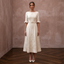 Polished Cream Crepe Tea-Length Dress for City Hall Wedding