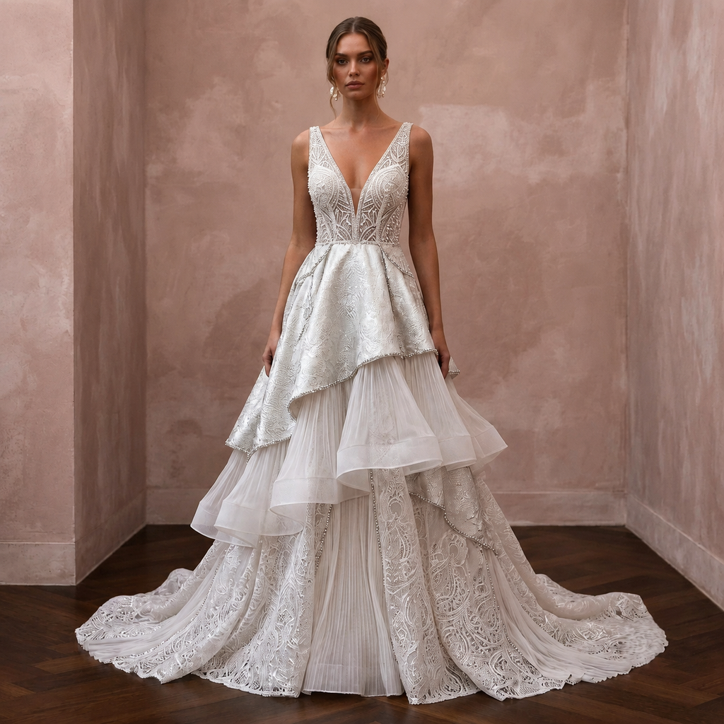 Premium Bridal Dresses with Luxurious Fabric Combinations