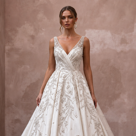 Premium Silk Dupioni Ball Gown Wedding Dresses