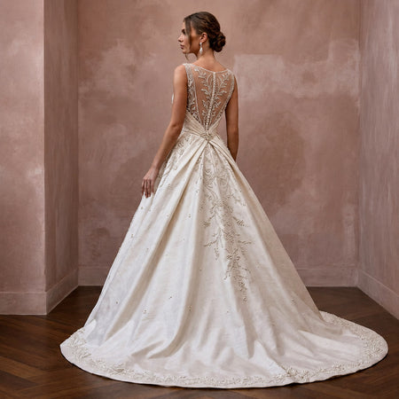 Premium Silk Dupioni Ball Gown Wedding Dresses - Apparel & Accessories > Clothing > Wedding & Bridal Party Dresses > Wedding Dresses - Mignonette Bridal