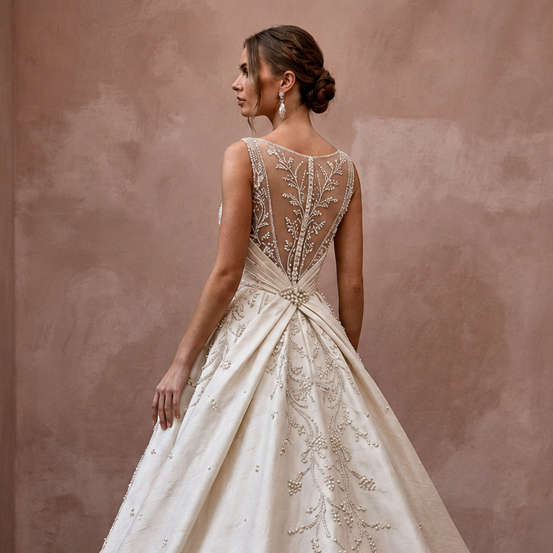 Premium Silk Dupioni Ball Gown Wedding Dresses