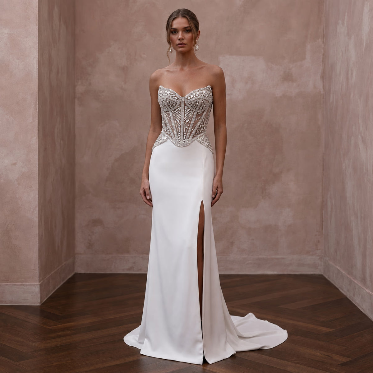 Premium Wedding Dresses with Crystal Corset Bodices - Apparel & Accessories > Clothing > Wedding & Bridal Party Dresses > Wedding Dresses - Mignonette Bridal Main image