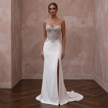 Premium Wedding Dresses with Crystal Corset Bodices - Apparel & Accessories > Clothing > Wedding & Bridal Party Dresses > Wedding Dresses - Mignonette Bridal