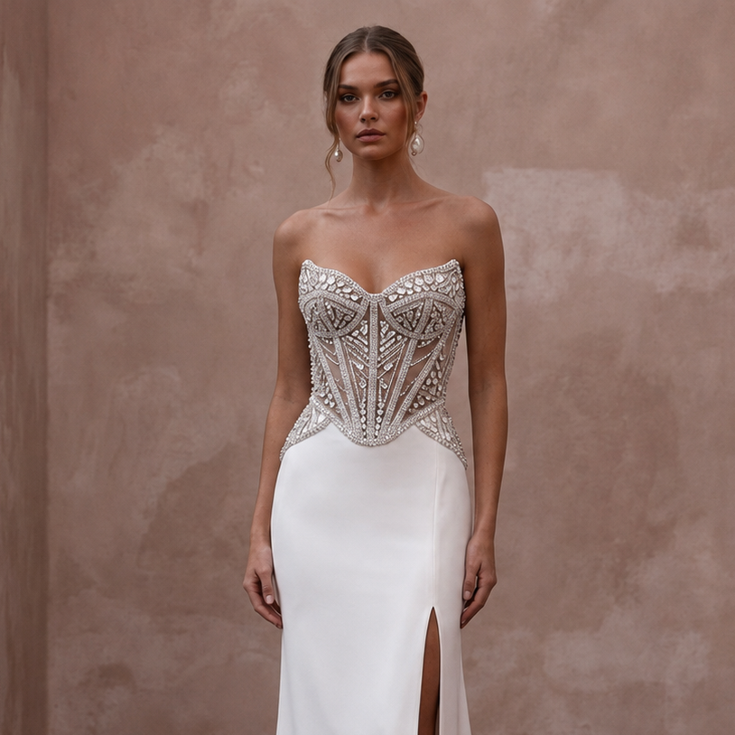 Premium Wedding Dresses with Crystal Corset Bodices