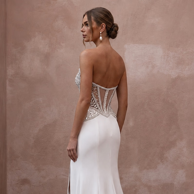 Premium Wedding Dresses with Crystal Corset Bodices - Apparel & Accessories > Clothing > Wedding & Bridal Party Dresses > Wedding Dresses - Mignonette Bridal