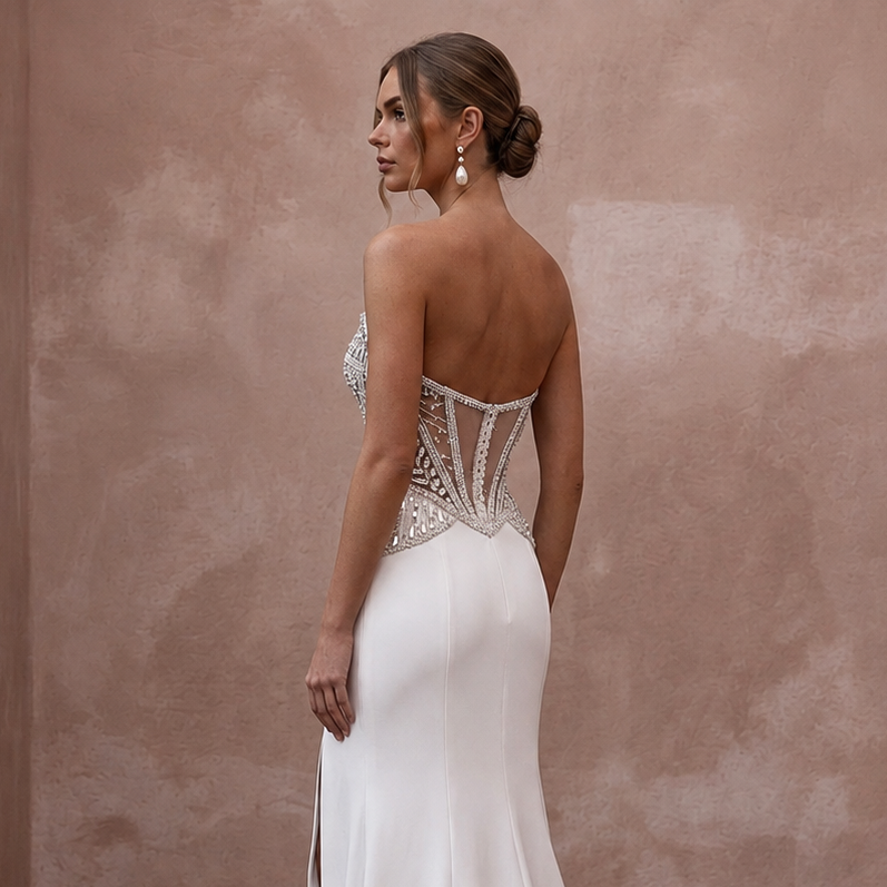 Premium Wedding Dresses with Crystal Corset Bodices