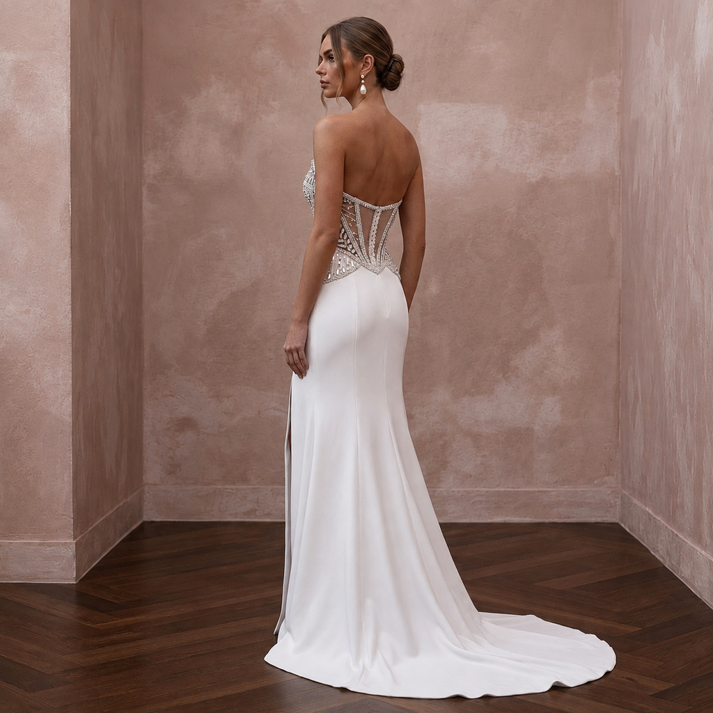 Premium Wedding Dresses with Crystal Corset Bodices