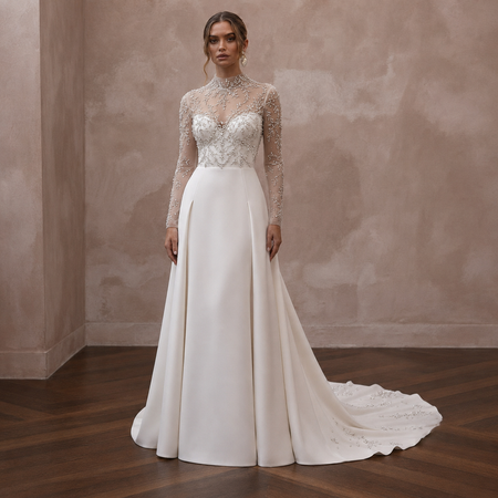 Premium Wedding Dresses with Crystal and Pearl Accents